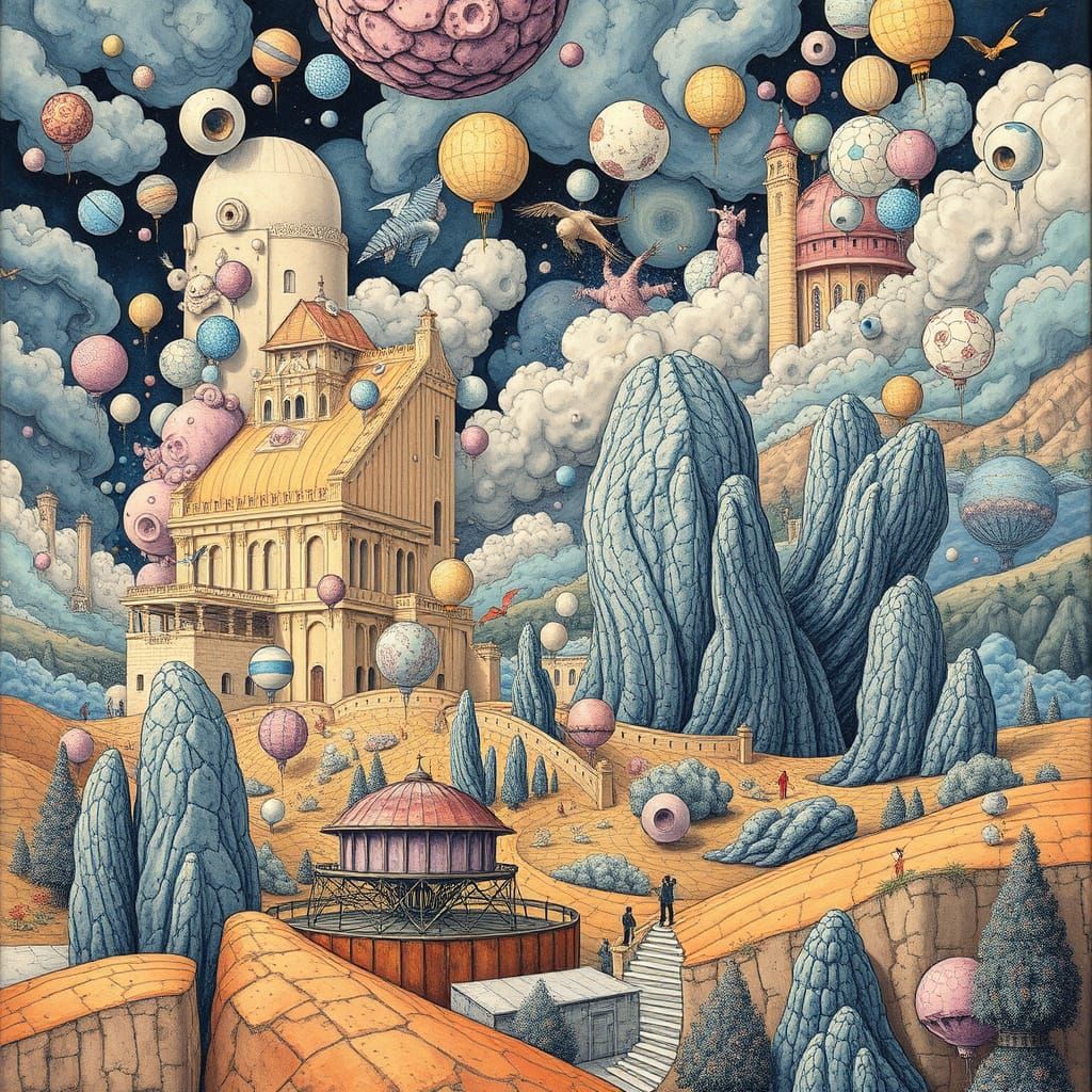 Surreal Pastel Landscape Art Inspired by Ink Painting