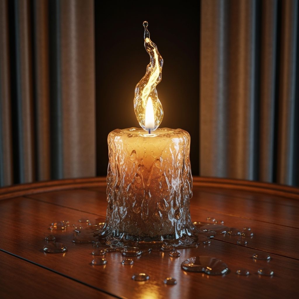 Liquid Flame Candle in Antique Setting
