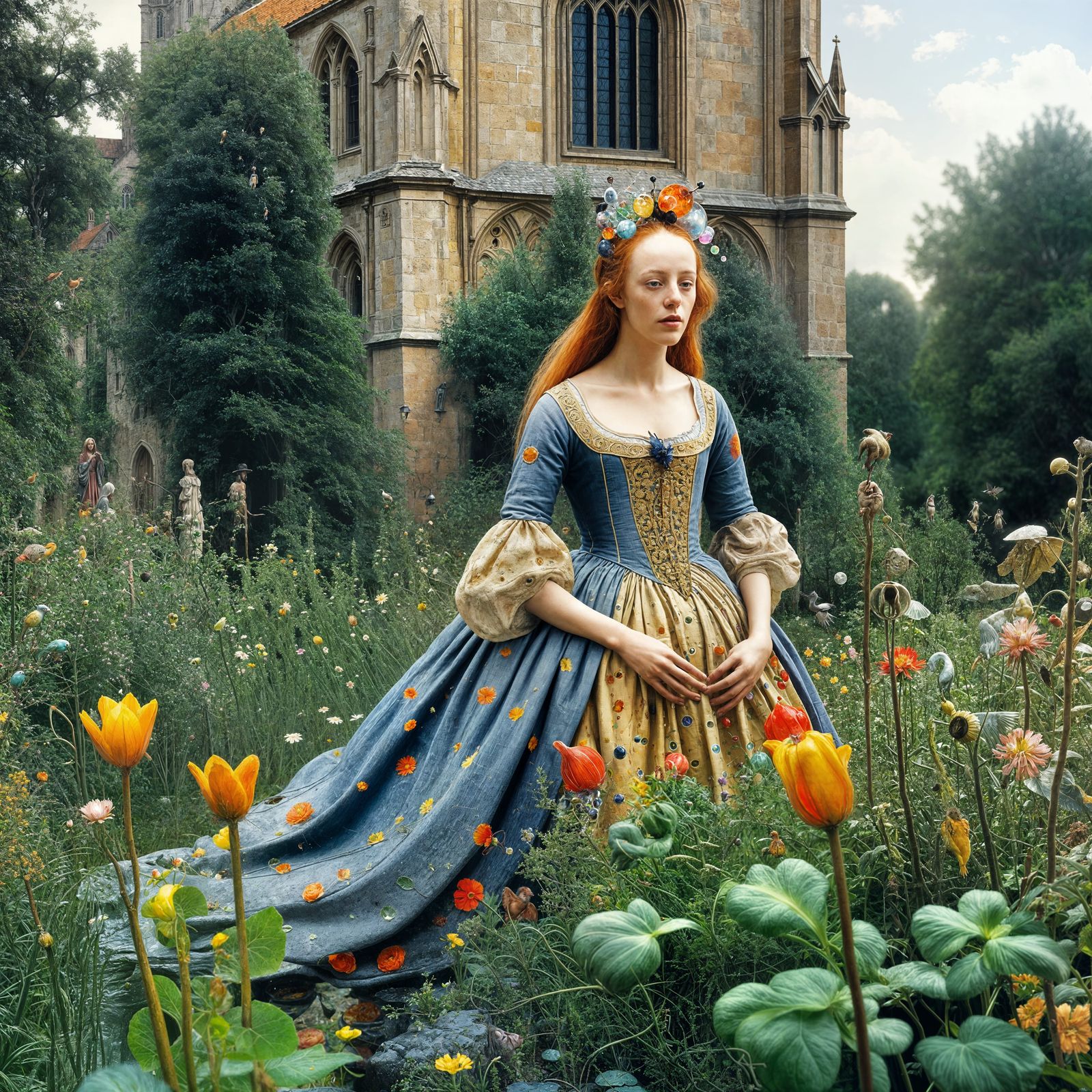 Bosch-Inspired Depravity in Ancient Church, Hyperrealism