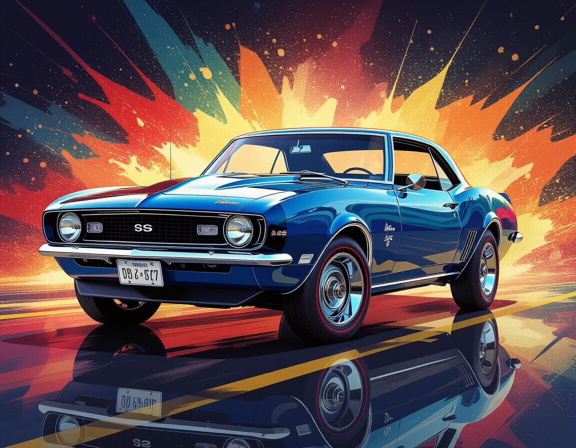 1967 Chevrolet Camaro RS SS Front View Concept Art