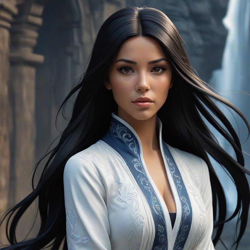 Eva Longoria as a Young Nun Monk Warrior in Vibrant Anime St...