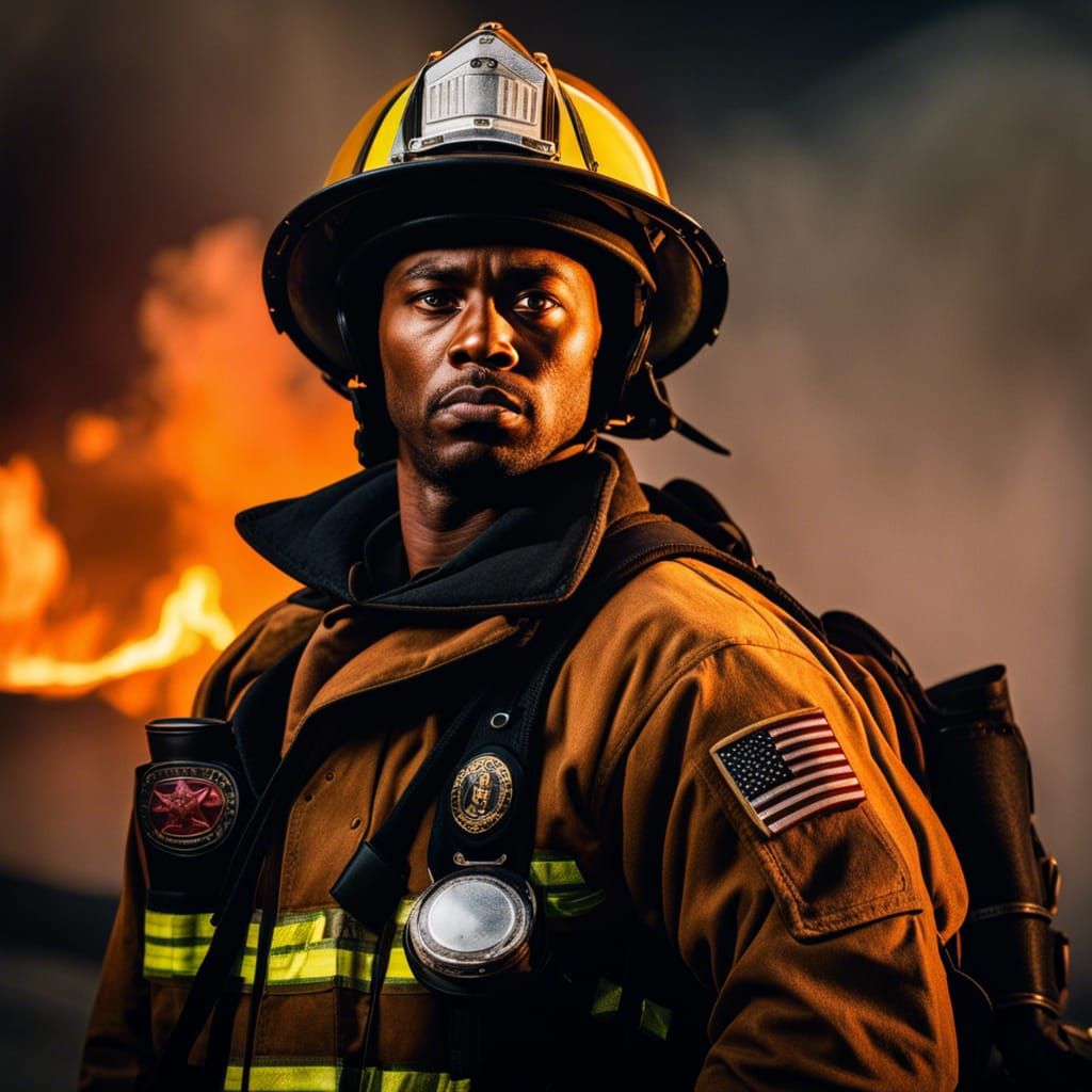 Firefighter's Valor: Bravely Facing the Flames