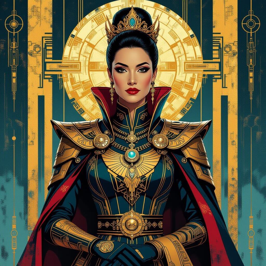 Futuristic Royal Portrait in Sci-Fi Style