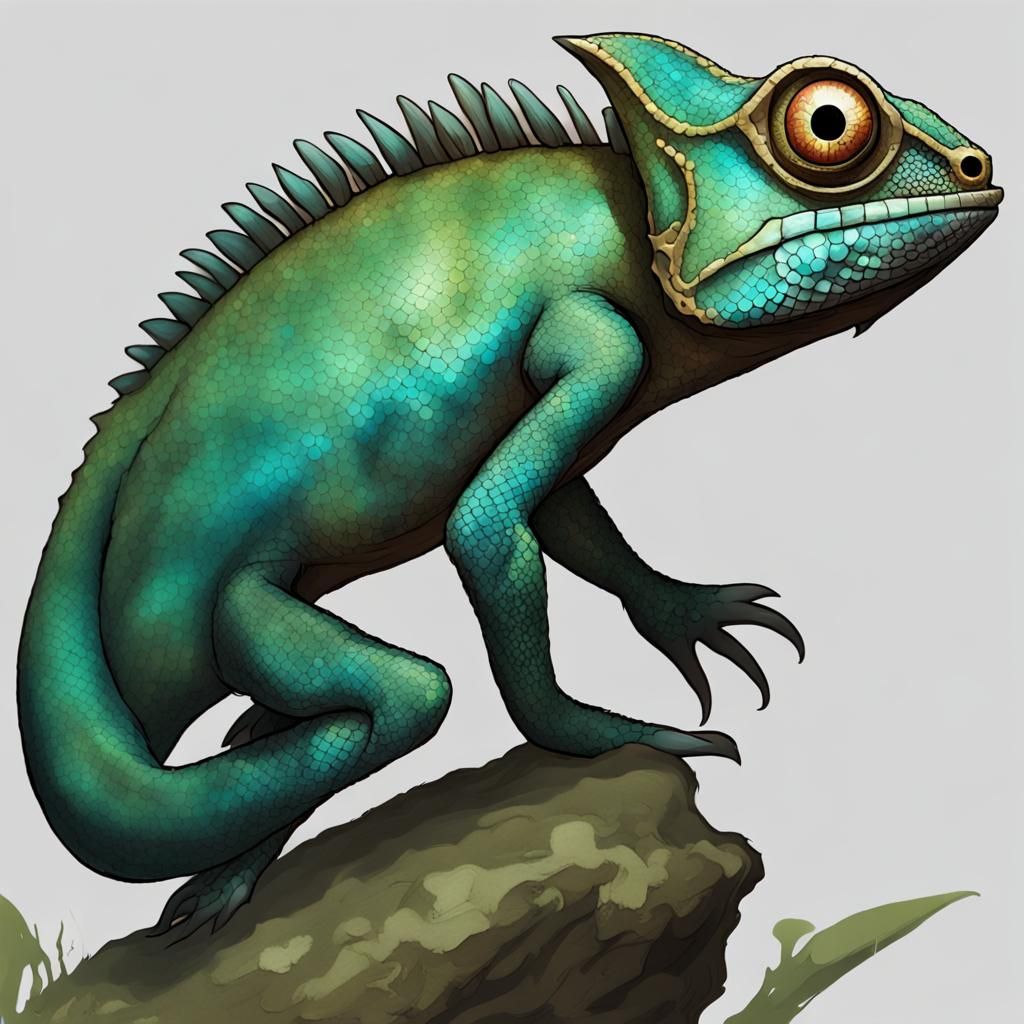 Lizardfolk Rogue Character in Ethereal Fantasy Style