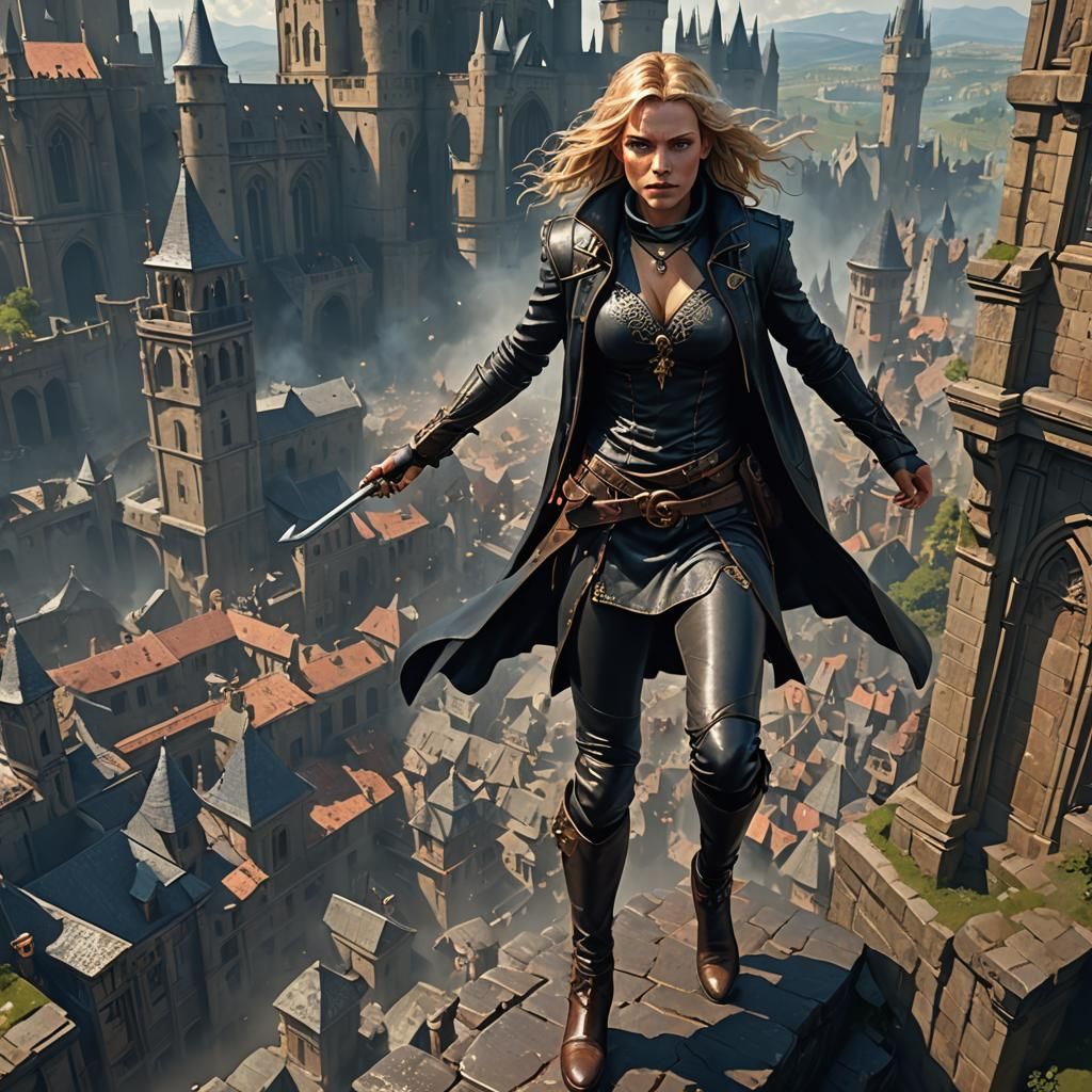 Giantess in Arthurian World: Dark Fantasy Concept Art