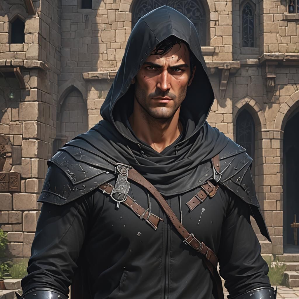 Ash Williams as Medieval Thief in Anime Style