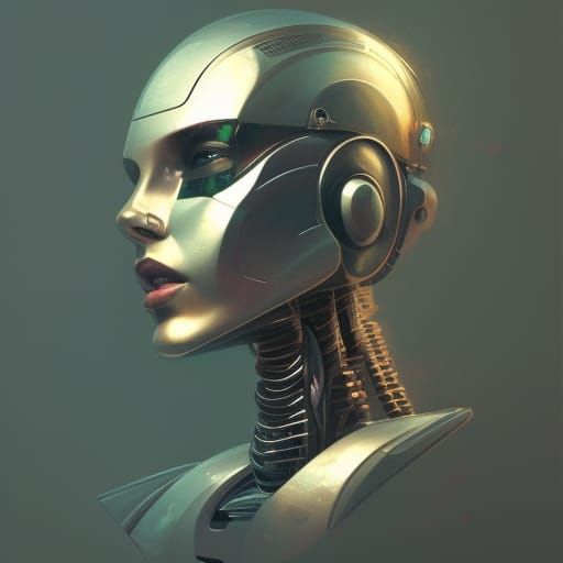Hyperdetailed Robot Cop Portrait in Artgerm Style
