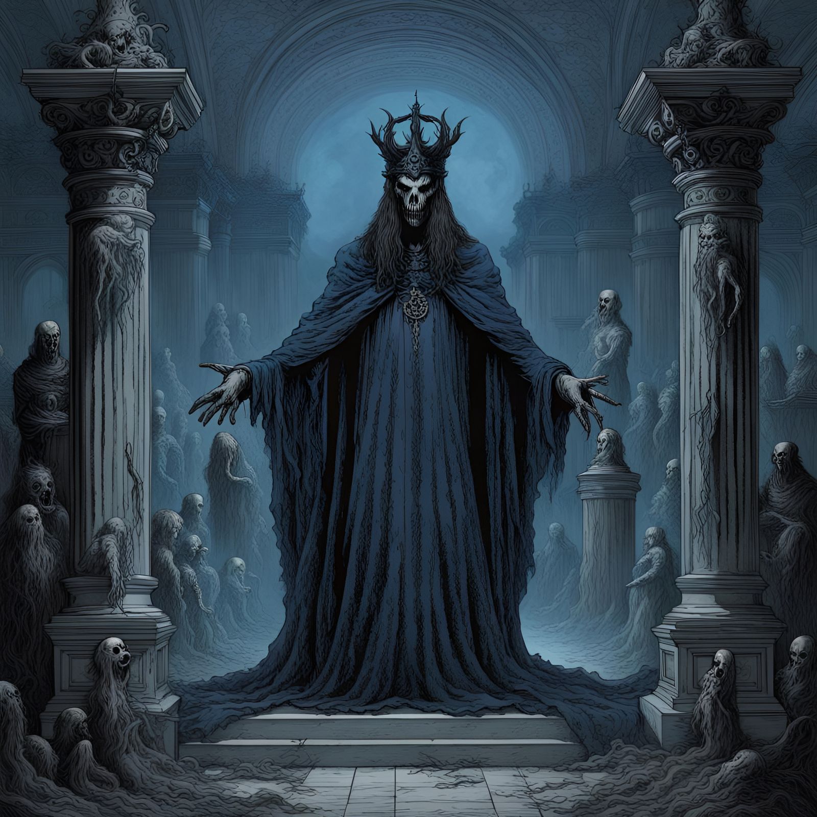 Seven Princes of Hell in Creepy Black Metal Style