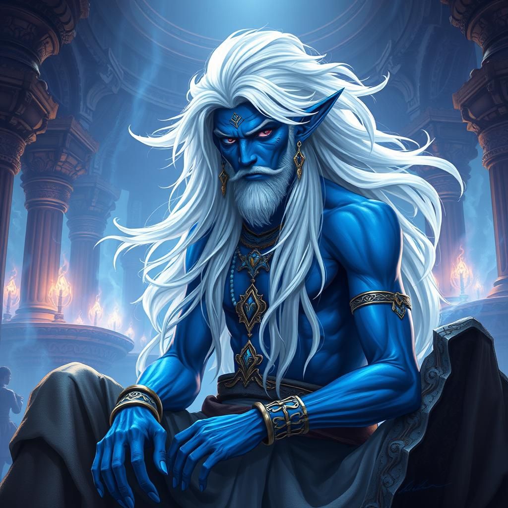 Mystical Drow Sorcerer in Fantasy Art Style