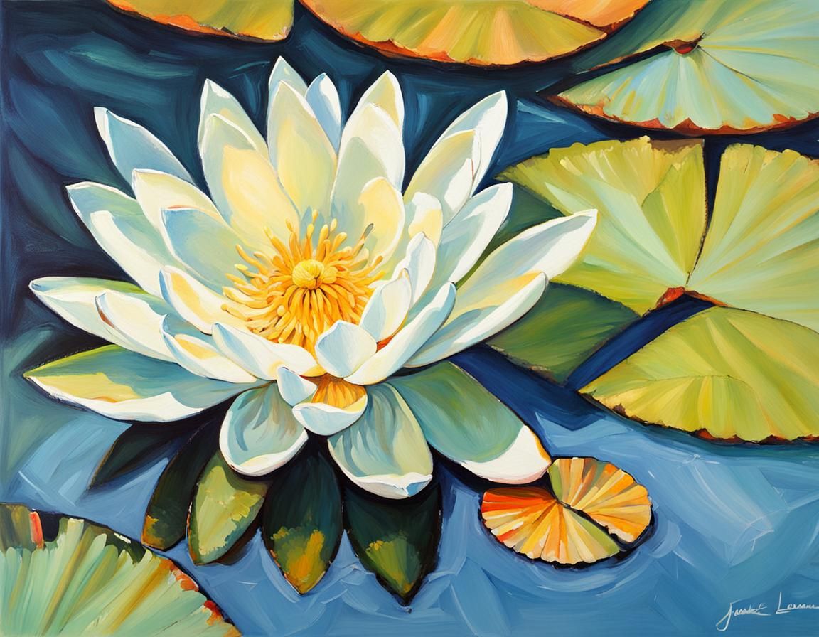 White Water Lily in Contemporary Style