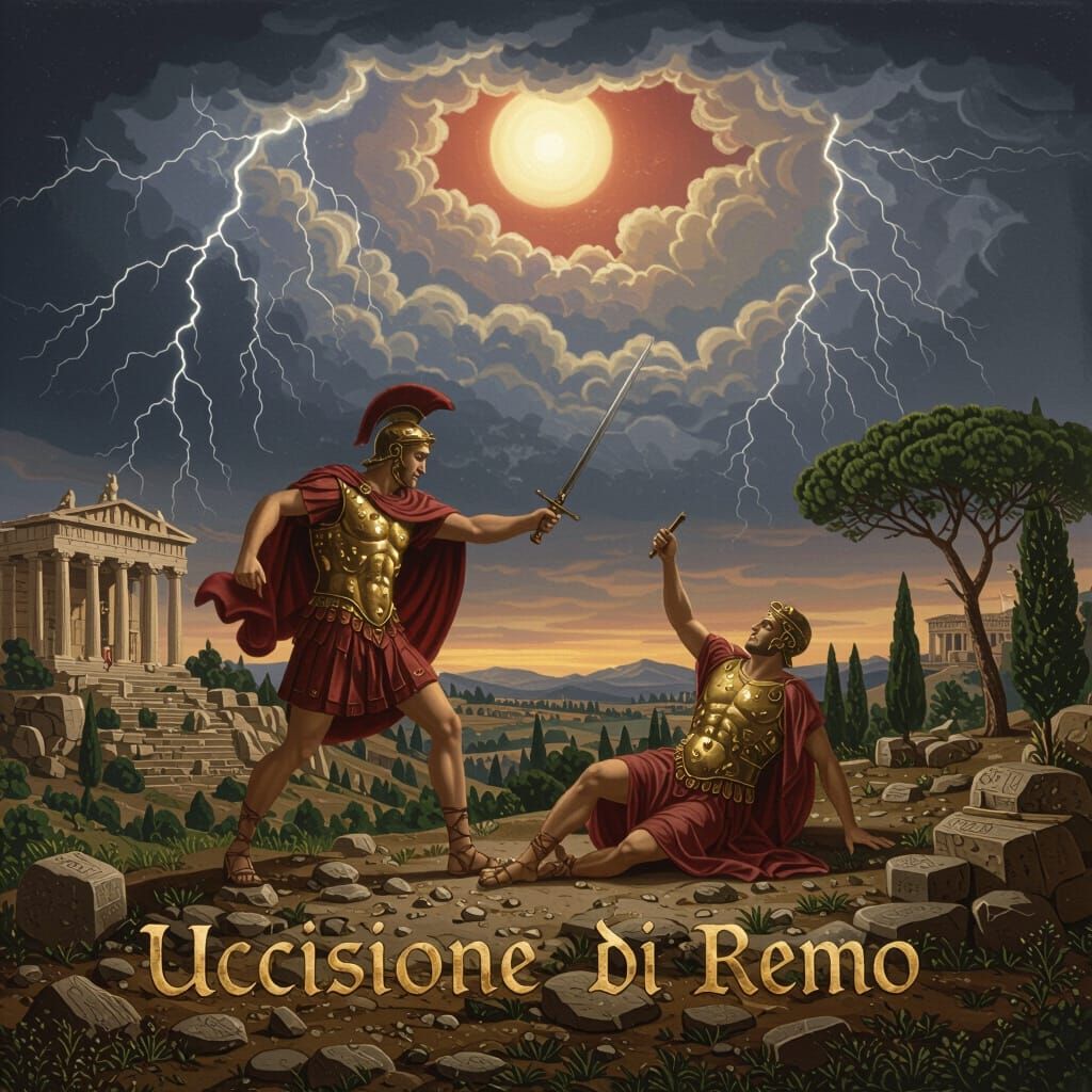 Romulus Strikes Down Remus in Dramatic Founding of Rome Scen...