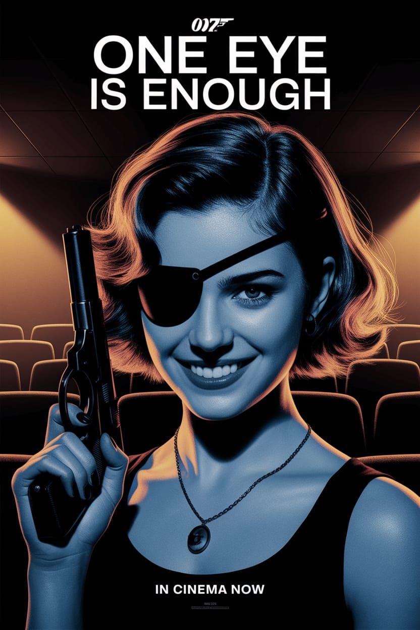 James Bond Movie Poster with Eyepatch Bond Girl