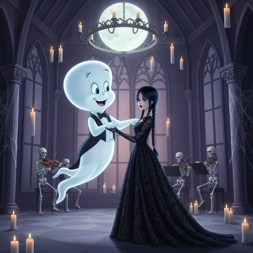 Casper and Wednesday Dance at Gothic Ball