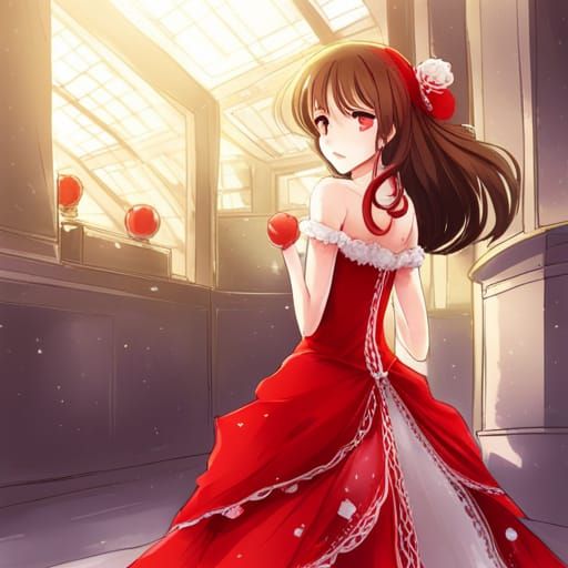 Girl in Red Ballgown: Anime Key Visual