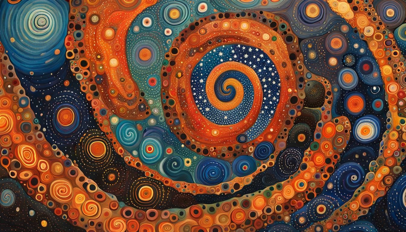 Aboriginal Dreamtime Star Cluster in Abstract Expressionism