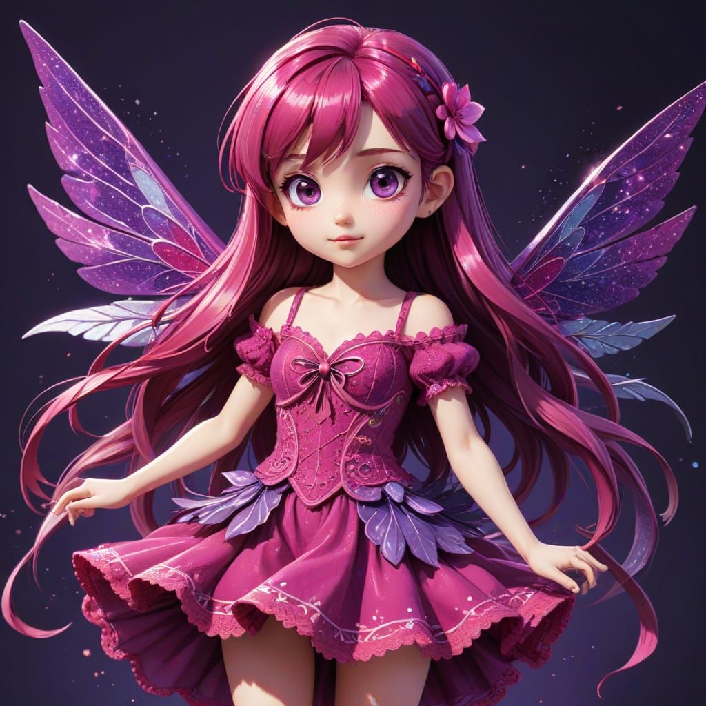 Whimsical Fairy in Vibrant Rchibi Style