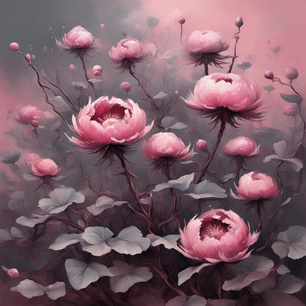Surreal Abstract Opium Beauty Bush Painting