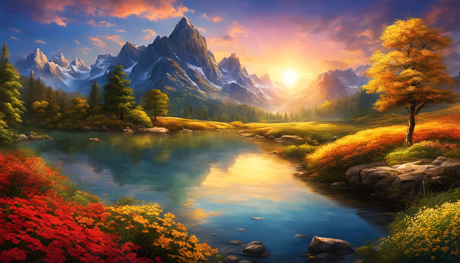 Radiant Landscape in Film Noir Style