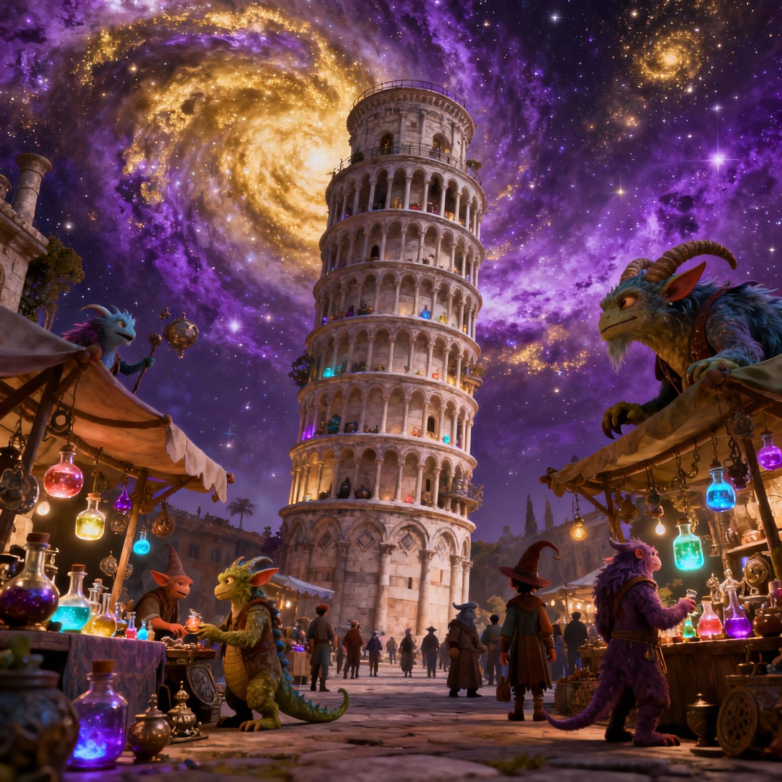 Fantasy Marketplace Pisa: Magical Tower Bazaar