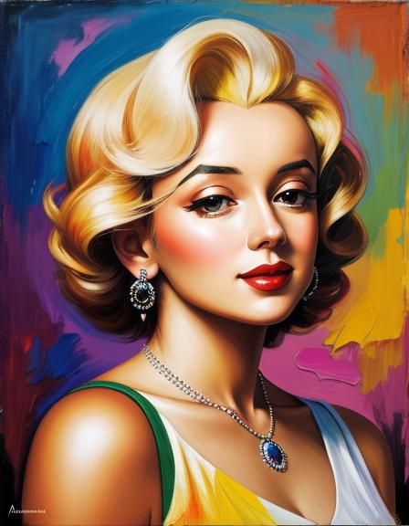 Marilyn Monroe Portrait in Razumovskaya Style