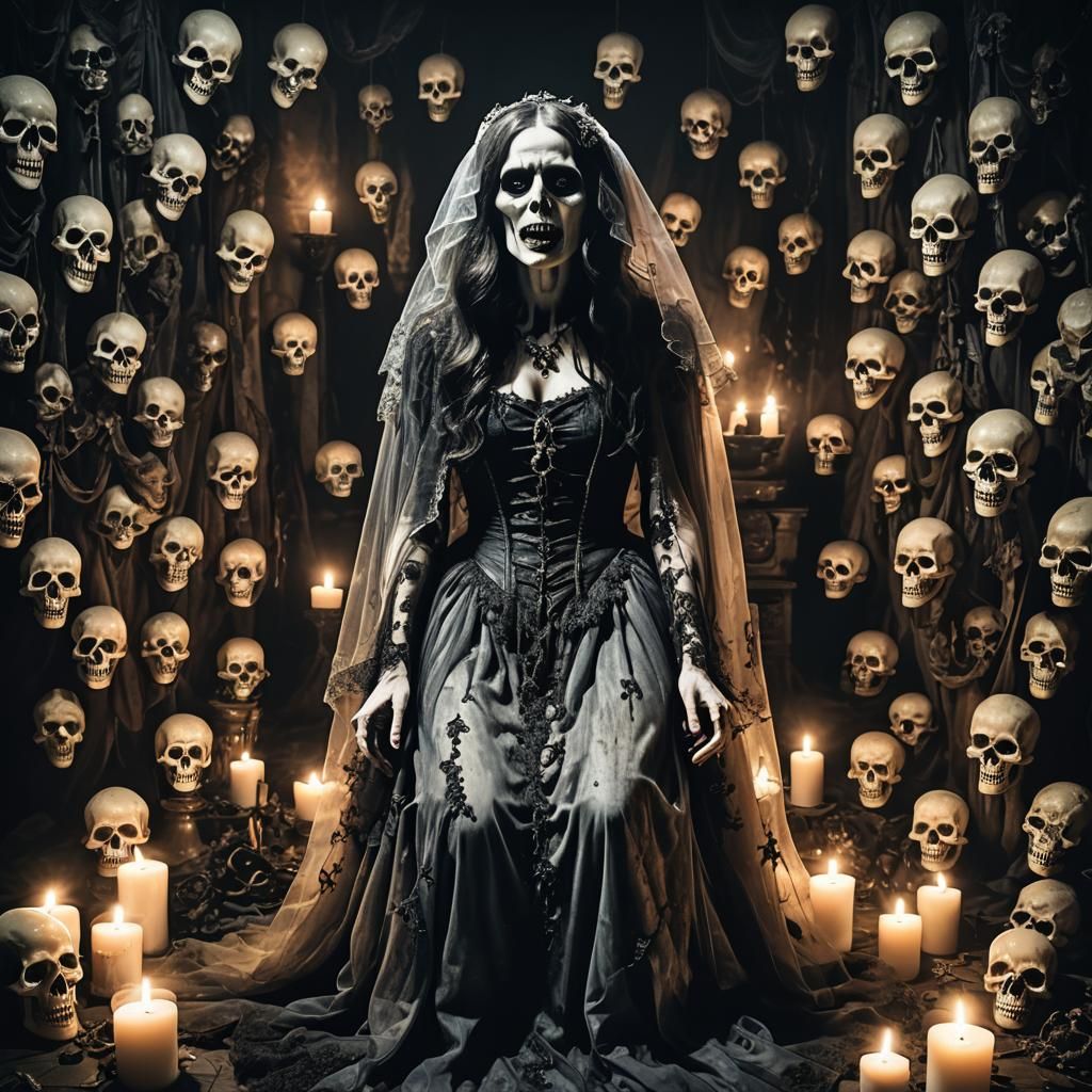 Ghostly Spirit in Gothic Horror Portrait