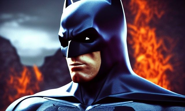 Fiery Batman Skull Rendered in Unreal Engine