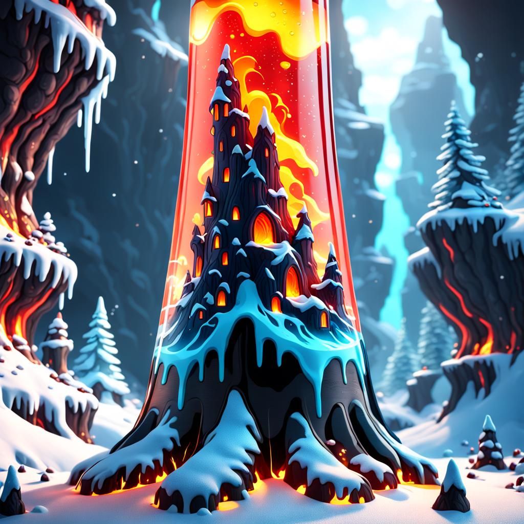 Winter Lava Lamp: Detailed Matte Painting