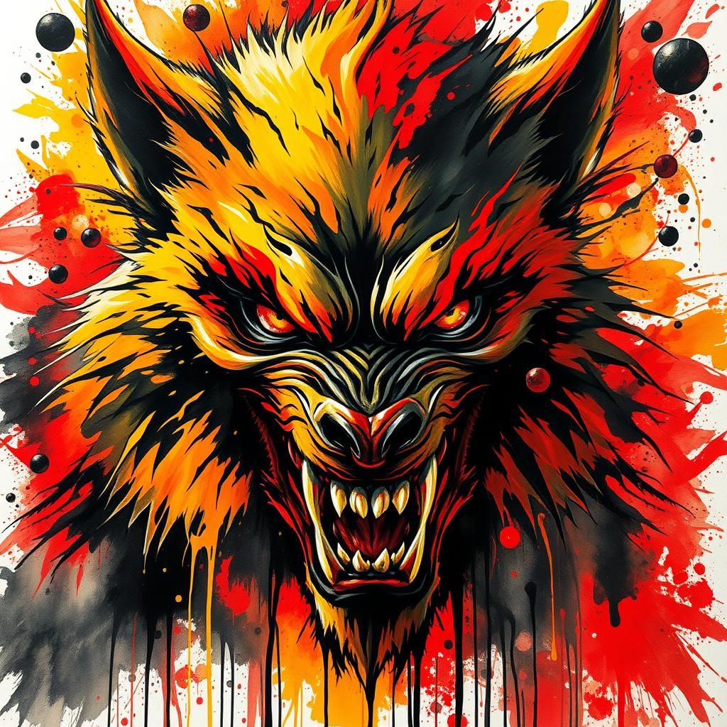 Terrifying Shadow Werewolf with Menacing Grin