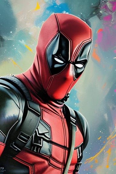 Deadpool Portrait in Pop Art Style