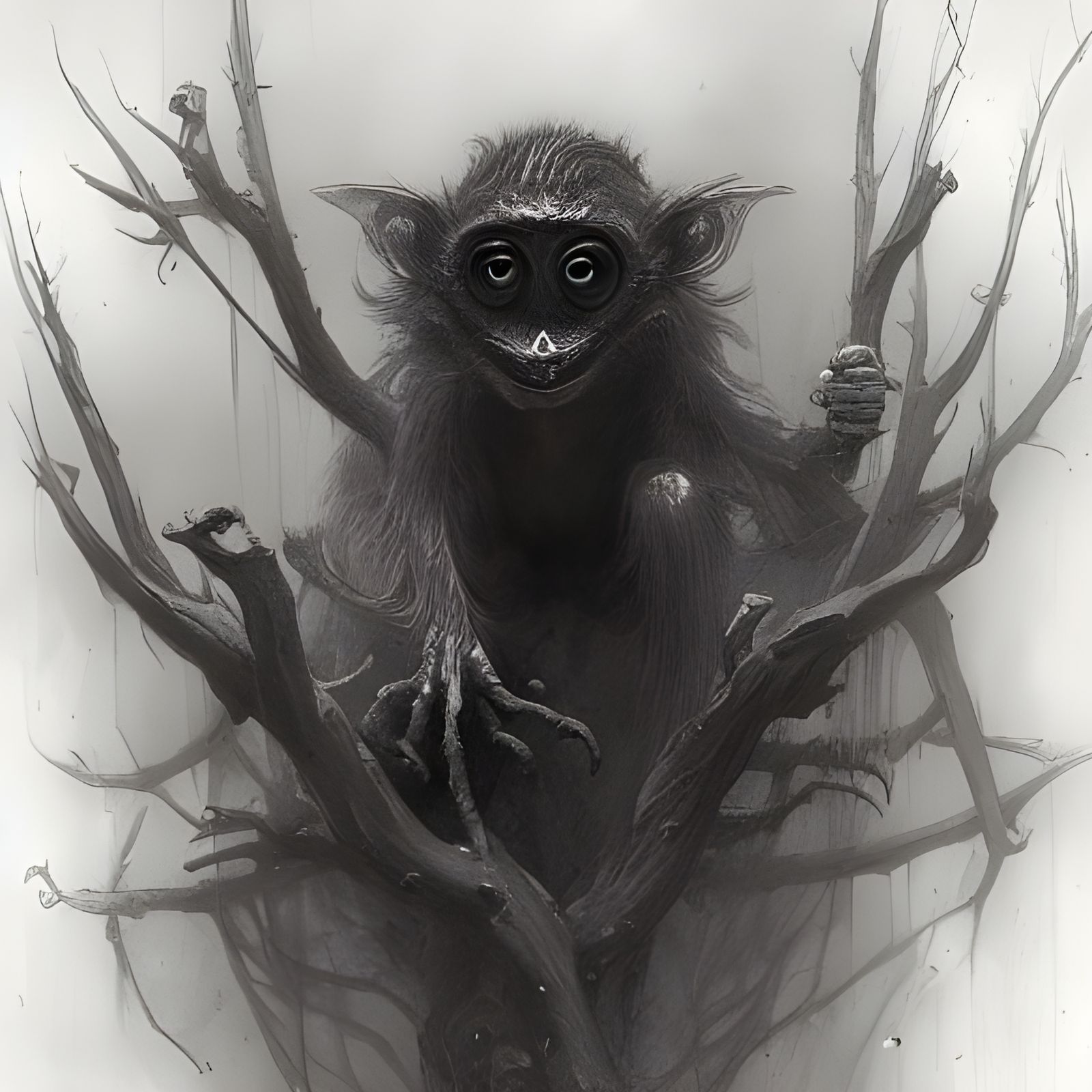 Evil Tarsier in Gothic Horror Style