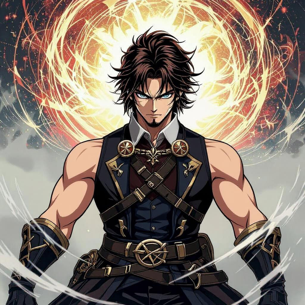 Anime Sorcerer Casting a Domain Expansion