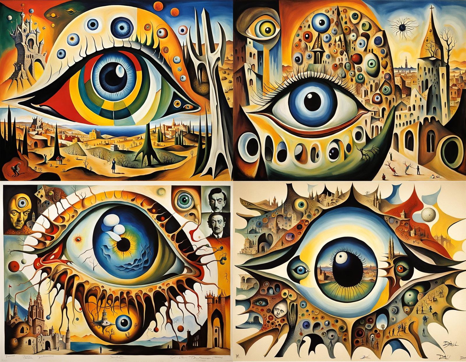 Surreal Eyeball Explosion in Surrealist Style
