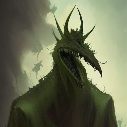 Sinister Tall Creature in Dark Fantasy Style