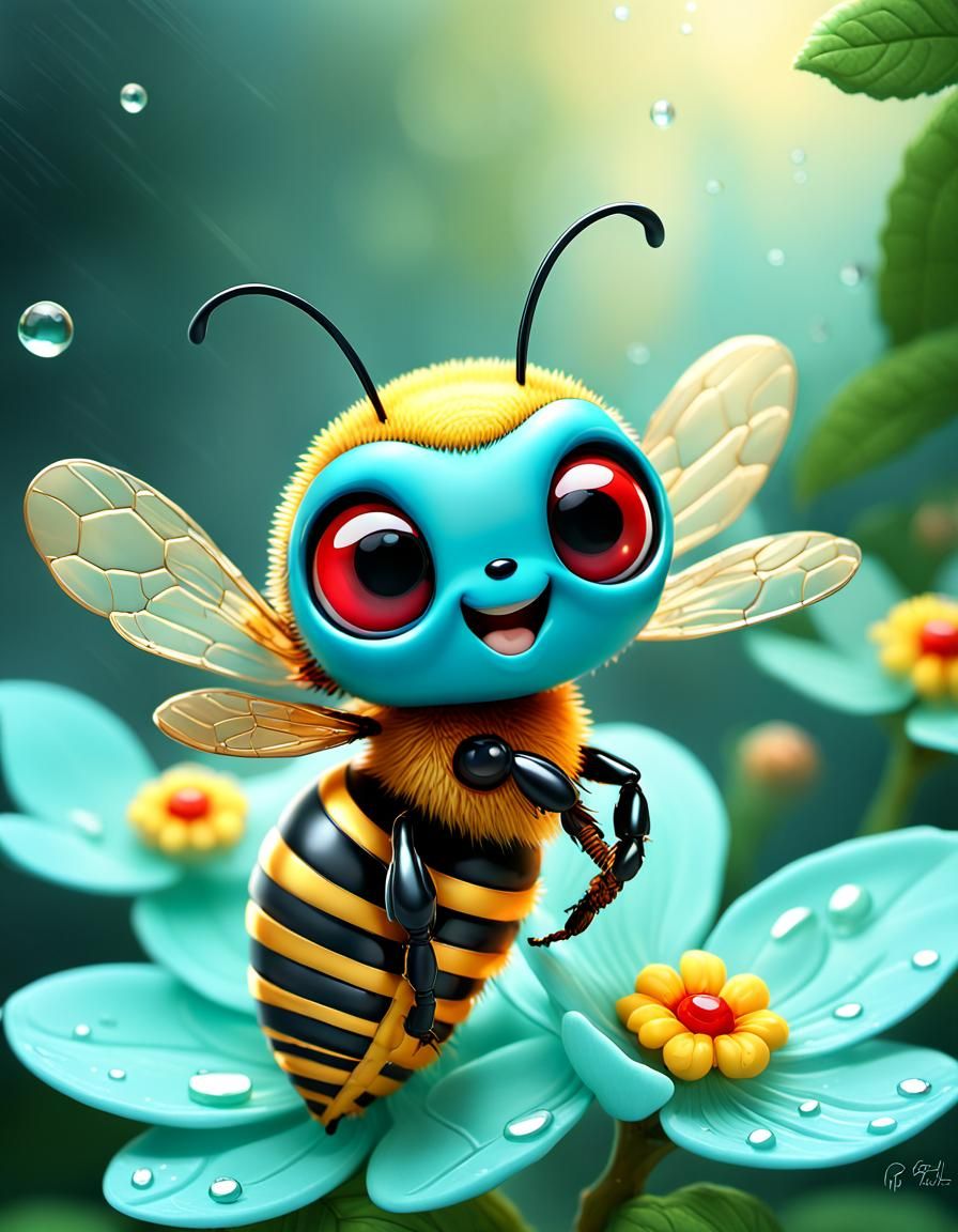 Rainforest Honeybees in Macro Photography Style