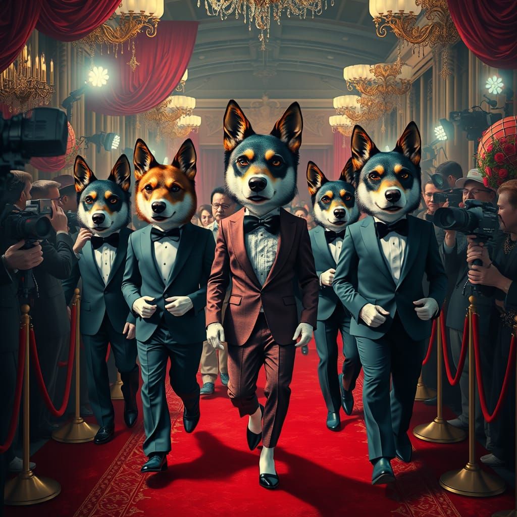 Elegant Canine Celebrities on the Red Carpet