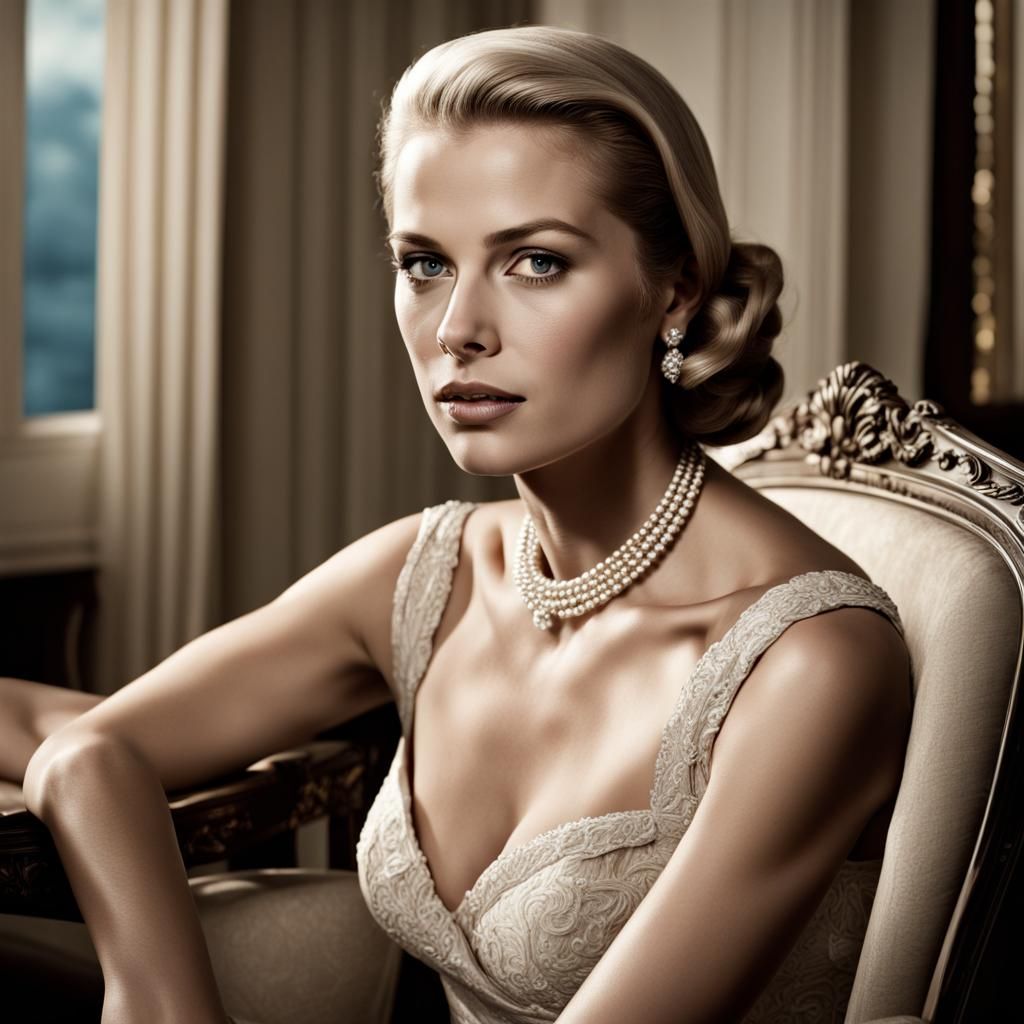 Hyperrealistic Portrait of Grace Kelly in HDR