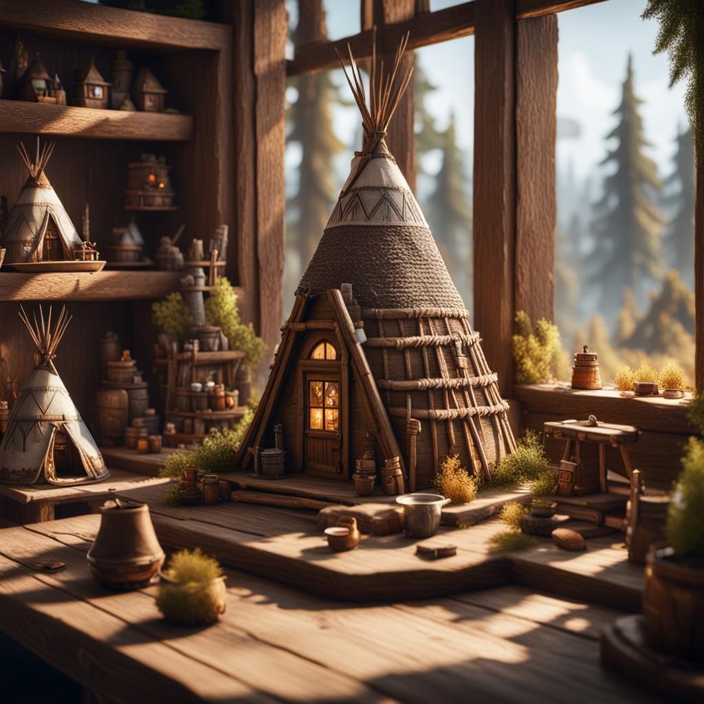 Miniature Wigwam Village: 3D Game Cinematic Render