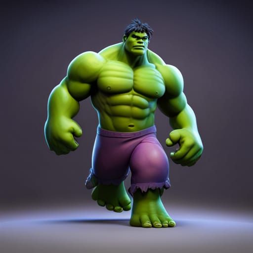 The Hulk: 3D Digital Art in Pixar Style