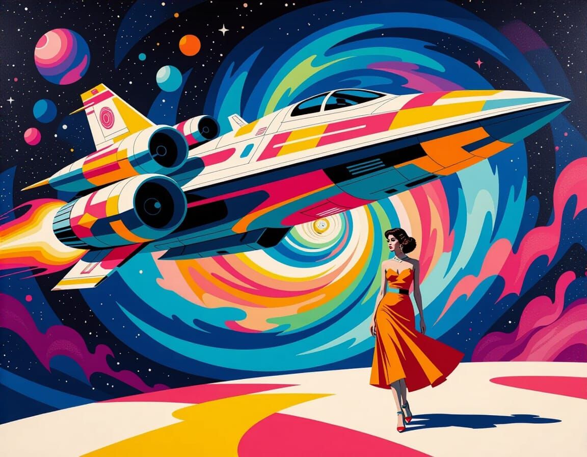 Art Deco Spaceship in Graffiti Galaxy