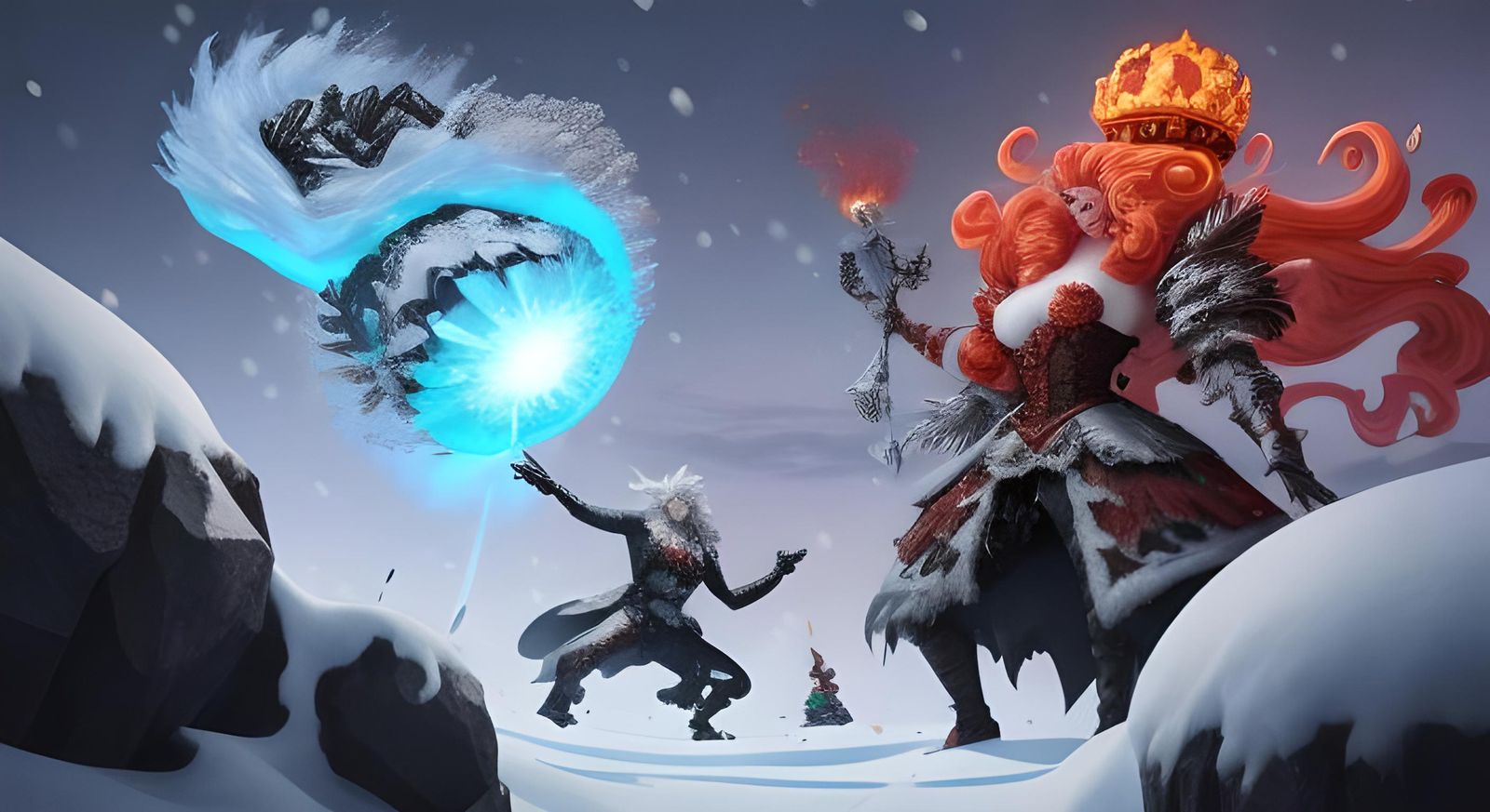 Snow King vs Lava Queen Battle