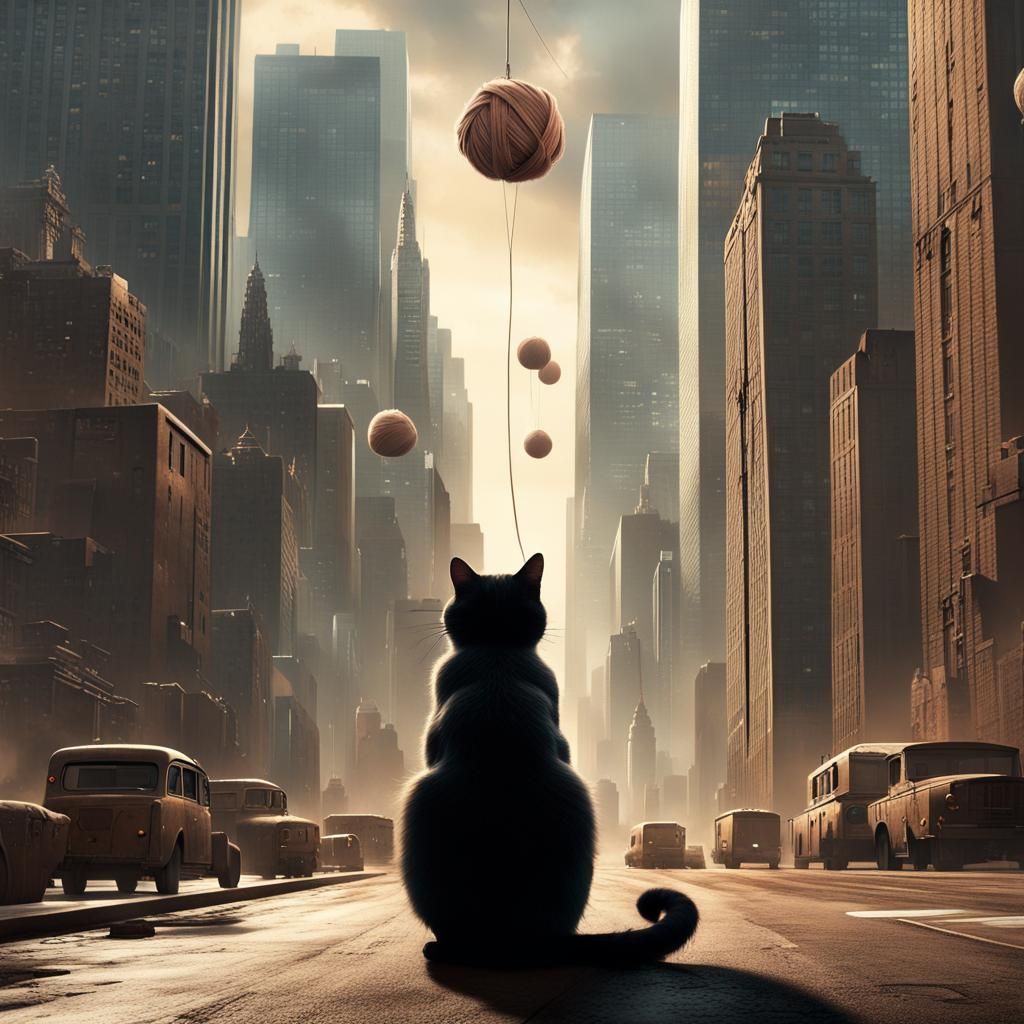 Cat City Conspiracy: A Maximalist Digital Painting