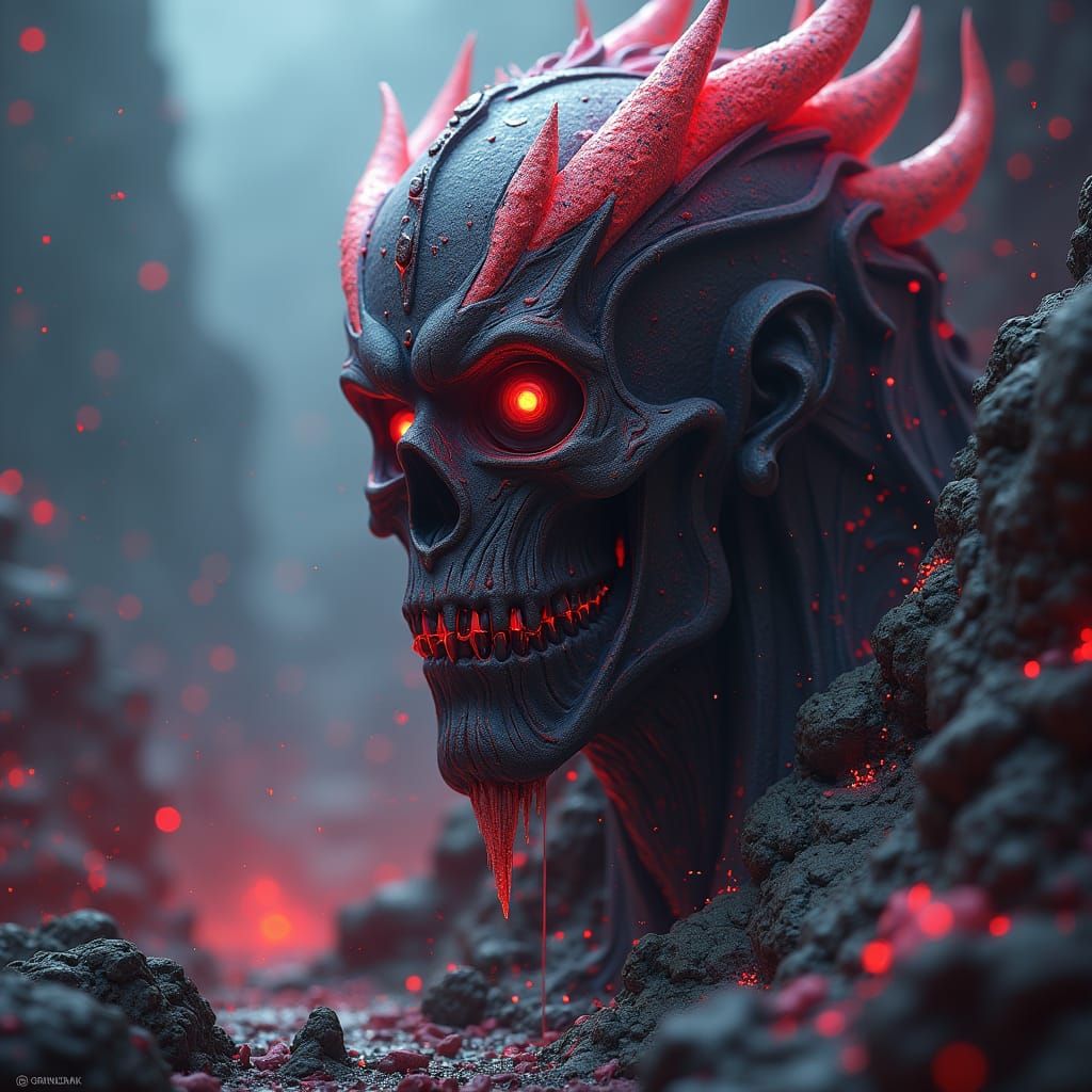 Fantastical Grimdark Matte Painting in Deep Color