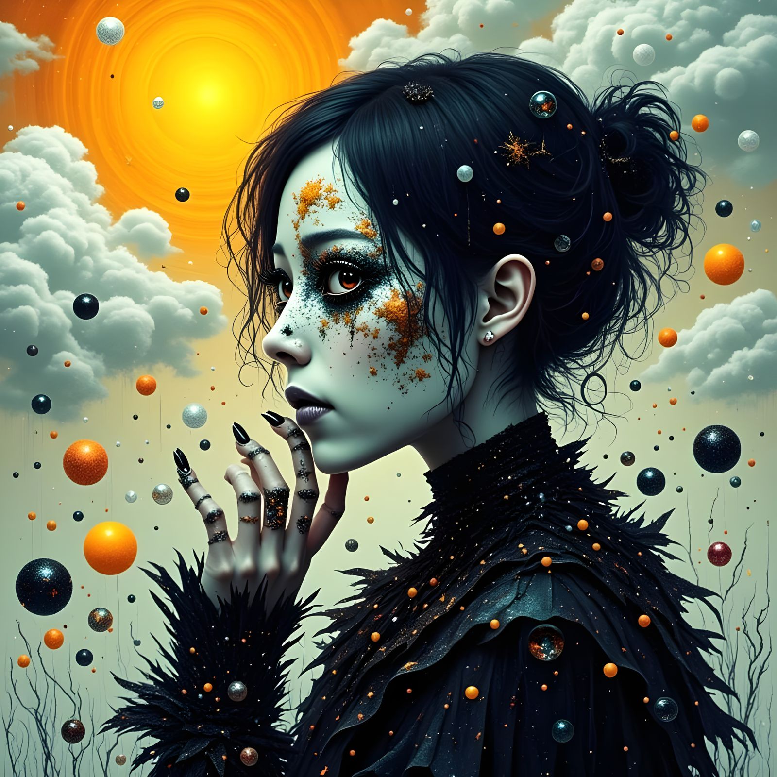 Dark Landscape Illuminated by Vibrant Sunshine