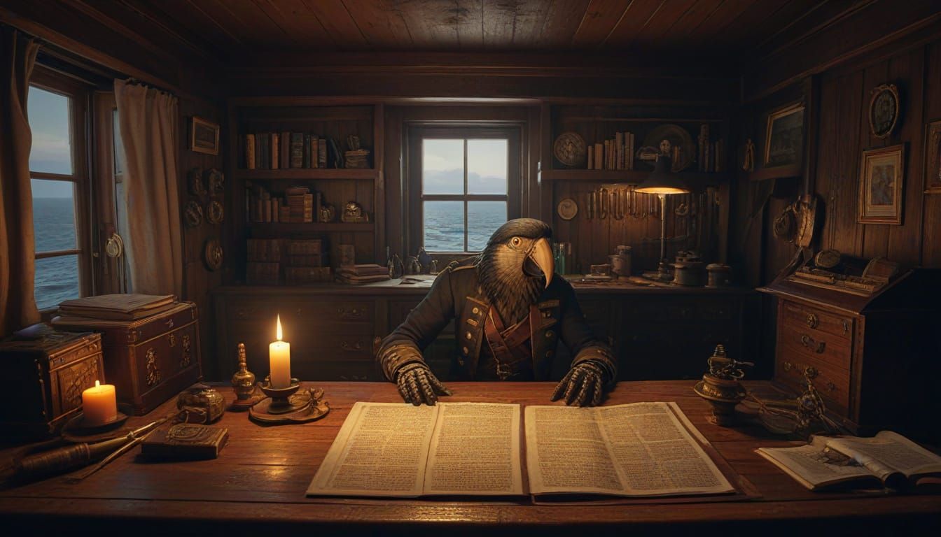 Pirate Ship Cabin in Warm Sunset Light