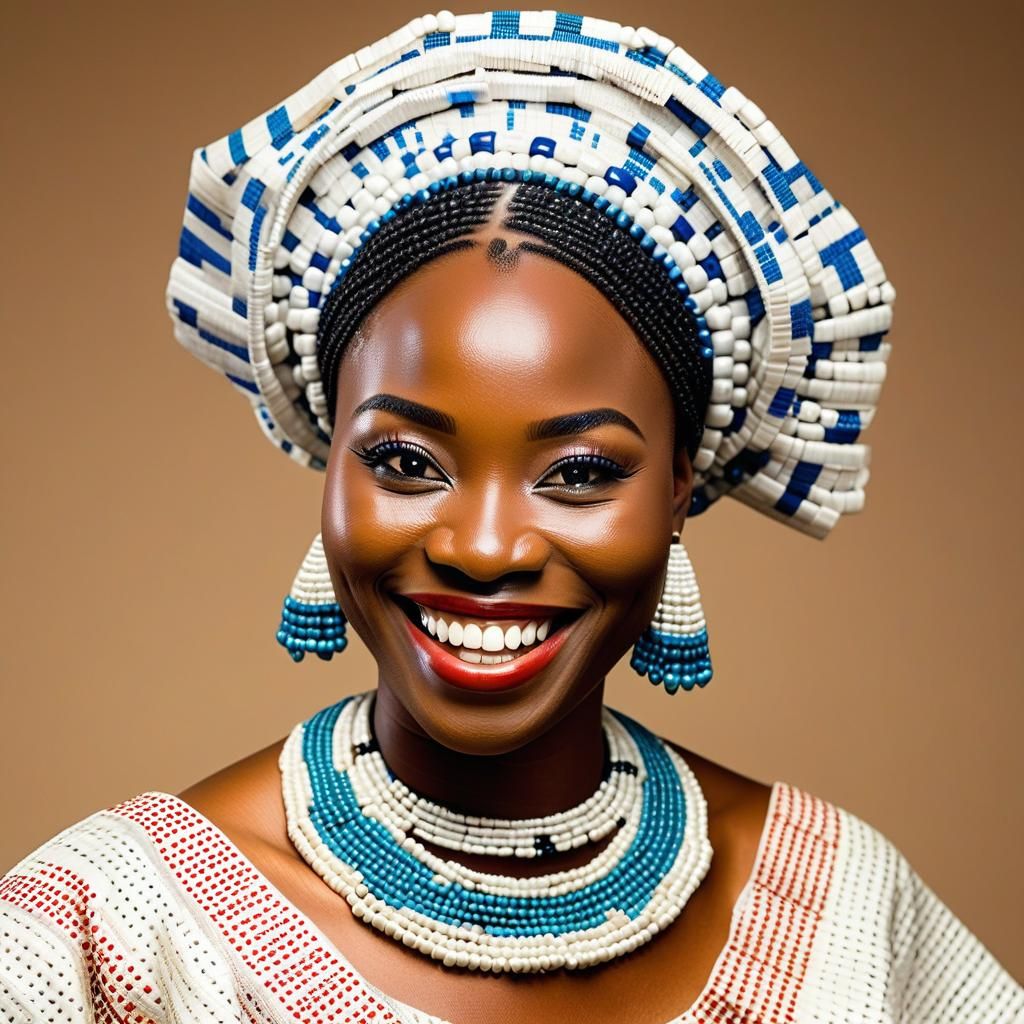 Beautiful Nigerian Lady in Traditional Yoruba Attire