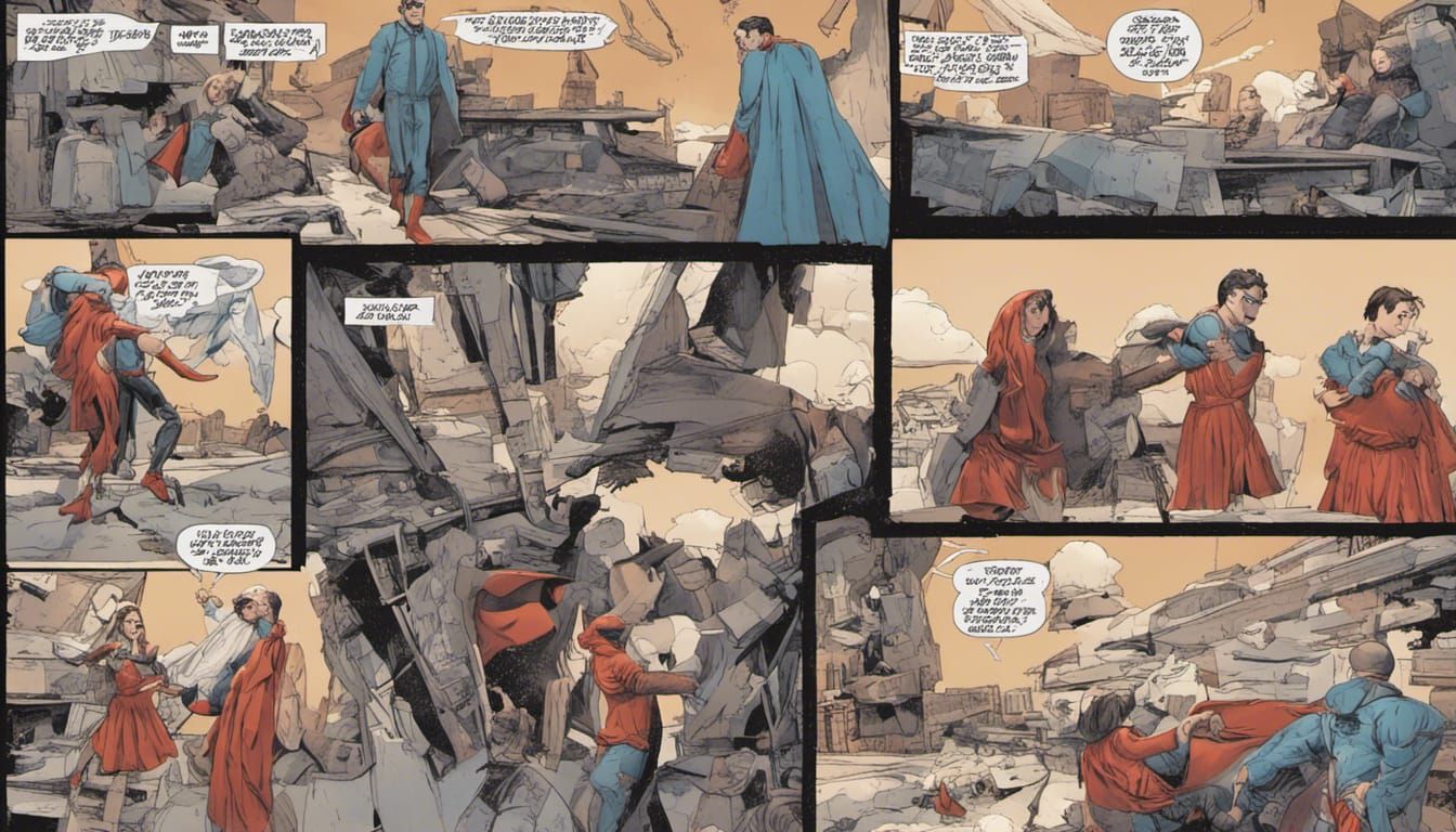 Superman Comic Rescue of Falling Girl