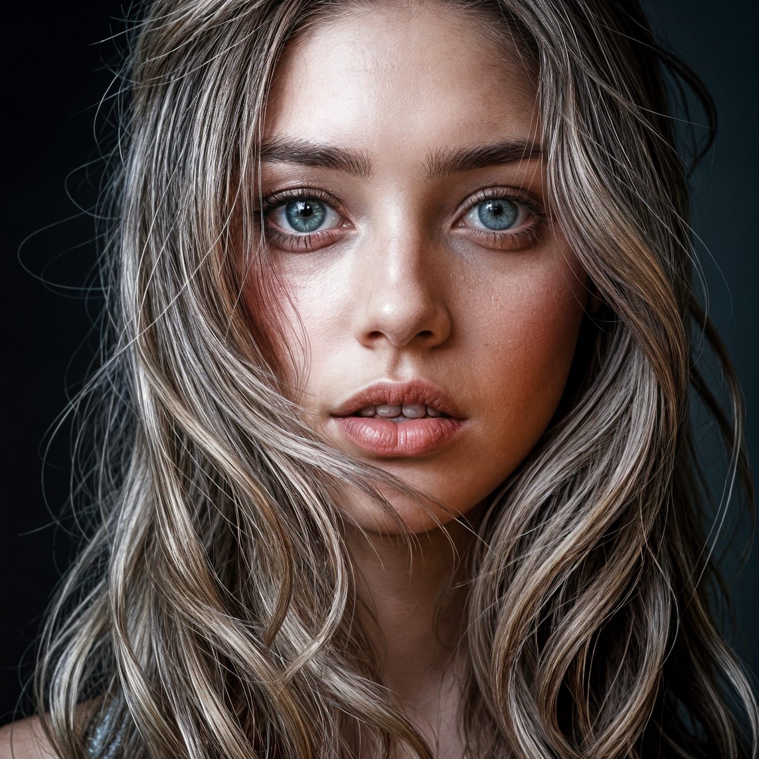 Vibrant Portrait of a Shimmering Woman