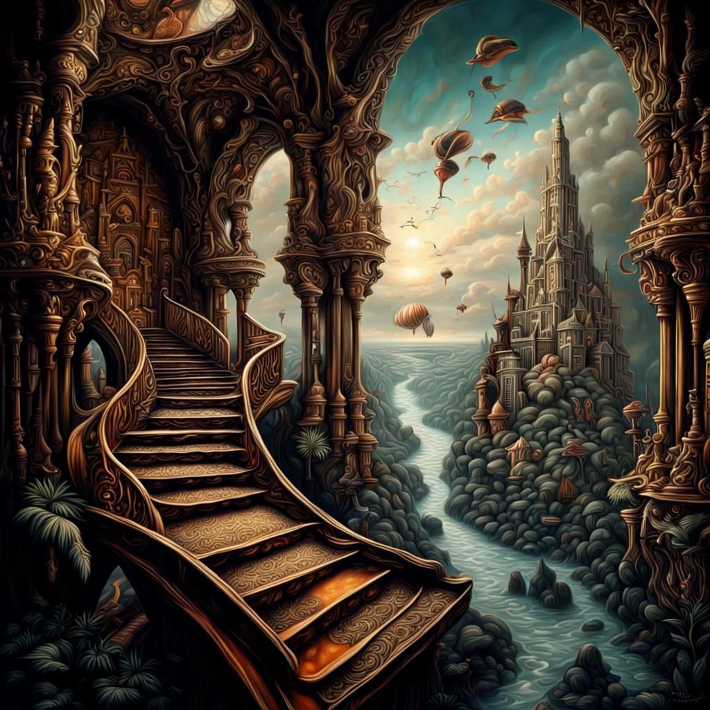 Surreal Fantasy World: Hyperrealistic Journey