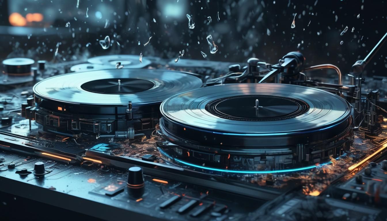 Epic Spacecore Music Emotion in Photorealistic Splash Art