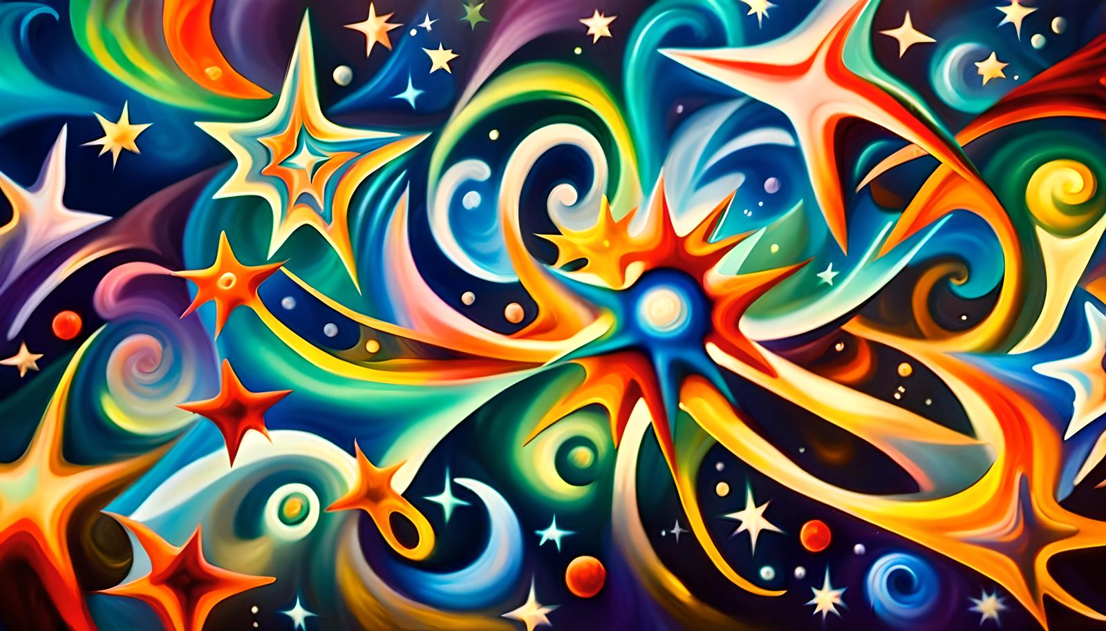 Swirling Stars in Electromagnetic Plasma: Naive Art